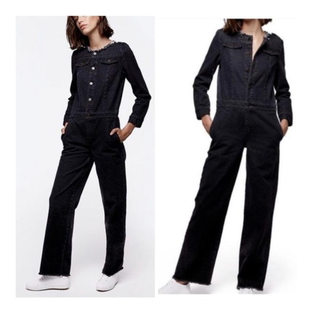 Daya by Zendaya Black Denim Jumpsuit (Like New)